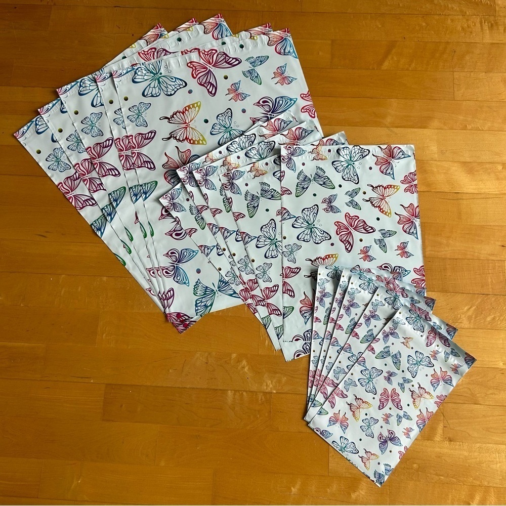 15 Count Polymailer Size Variety Set - BUTTERFLIES (5/6x9 + 5/10x13 + 5/14x19) - Picture 8 of 8